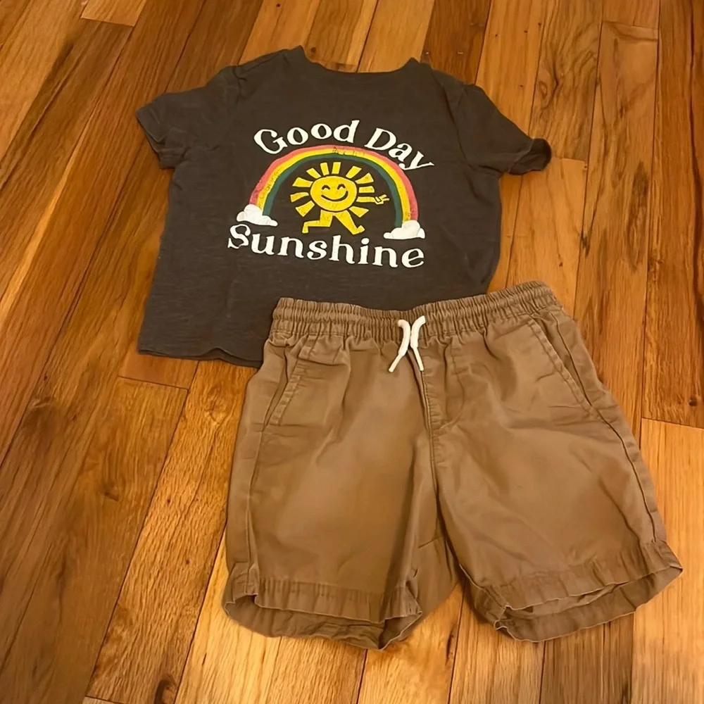 Old‎ Navy Shorts and Tshirt sz 2T lot Cotton Functional Drawstring Summer Play